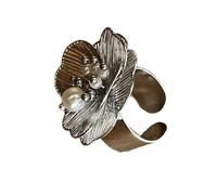 UncleS Mode Weiße Perlenblütenringe Für Verstellbare Offene Bands Frauen Ideal Den Alltag Und Besonderen Ereignis Eleganten Frauenring