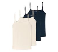 Uncover by Schiesser - Bamboo Cotton - Spaghetti Top - 4er Pack (XXL Off-White/Dunkelblau)
