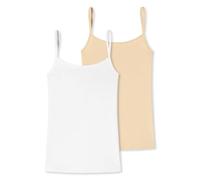 Uncover by Schiesser - Cotton - Spaghetti Top - 2er Pack (S Weiß/Sand)