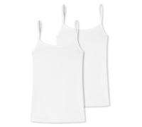 Schiesser Uncover Damen Spaghettitop 2-Pack - Weiss - Größe XL