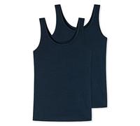 UNCOVER by SCHIESSER Damen Trägertop 2er Pack - Serie "Uncover", ärmellos, S-3XL Dunkelblau L
