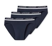 UNCOVER by Schiesser Herren Slip 3er Pack – Rio Slip, Logobund, Dunkelblau 3XL