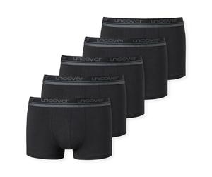 UNCOVER by SCHIESSER Herren Boxershorts, 5er Pack - Shorts, Single Jersey, einfarbig S Schwarz