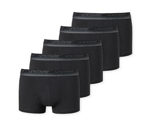 UNCOVER by SCHIESSER Herren Boxershorts, 5er Pack - Shorts, Single Jersey, einfarbig Schwarz S