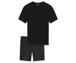 UNCOVER by SCHIESSER Herren Schlafanzug 2-tlg. Set - Shorty, kurz, V-Ausschnitt, Baumwolle, uni/gemustert 3XL