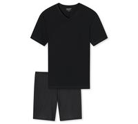 UNCOVER by SCHIESSER Herren Schlafanzug 2-tlg. Set - Shorty, kurz, V-Ausschnitt, Baumwolle, uni/gemustert L