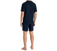 UNCOVER by SCHIESSER Herren Schlafanzug 2-tlg. Set - Shorty, kurz, V-Ausschnitt, Baumwolle, uni/gemustert Dunkelblau S