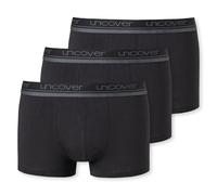 Boxer UNCOVER BY SCHIESSER "Uncover Cotton", Herren, Gr. M, 000, schwarz, Single Jersey, Obermaterial: 95% Baumwolle, 5% Elasthan, körpernah, Unterhosen, Logo-Bund, elastisch, ohne Eingriff, perfekter