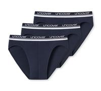 UNCOVER by Schiesser Herren Slip 3er Pack – Rio Slip, Logobund, Dunkelblau 3XL