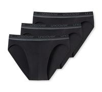 Schiesser Herren Slip 3er Pack - Rio Slip, Serie Uncover, Logobund, S-3XL Schwarz M