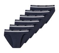 UNCOVER by SCHIESSER Herren Slip 6er Pack - Rio Slip, Serie "Uncover", Logobund Dunkelblau XL