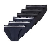UNCOVER by SCHIESSER Herren Slip 6er Pack - Rio Slip, Serie "Uncover", Logobund Schwarz / Dunkelblau L