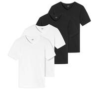 UNCOVER by SCHIESSER Herren T-Shirt 4er Pack - V-Ausschnitt Schwarz / Weiß 3XL