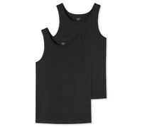 Schiesser Herren Unterhemd 2er Pack - Serie Uncover, Rundhals, S-3XL Schwarz 3XL