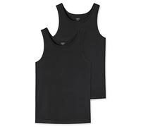 Schiesser Herren Unterhemd 2er Pack - Serie Uncover, Rundhals, S-3XL Schwarz M