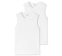 Schiesser Tanktop Uncover Cotton - Herren 2er Pack, Rundhals, 95% Baumwolle/5% Elasthan, Weiß M
