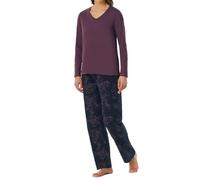 Uncover by Schiesser – Damen-Schlafanzug "Uncover Nightwear" Langarmset Pflaume Gr. 36