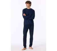 uncover by SCHIESSER "Uncover Nightwear" 2 tlg. Langarm, Rundhals-Ausschnitt, Single Jersey-Qualität, weich (24119001-48) 804, blau