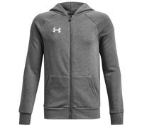 UNDER ARMOUR Rival Fleece Kapuzenjacke Jungen 025 - castlerock light heather/white L (149-160 cm)