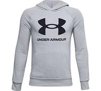 Under Armour Rival Big Logo Hoodie hellgrau schwarz Jungen - S