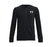 Under Armour Boys UA Rival Terry FZ Hoodie Sweatshirt, Black/White, M
