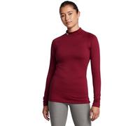 Under Armour ColdGear Authentics Damen Mock Neck, (626) Cardinal/White, Klein