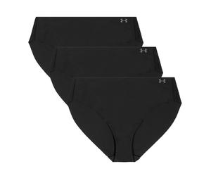 UNDER ARMOUR Damen Bikini-Slip, 3er Pack - Pure Stretch No Show Bikini, elastisch, einfarbig Schwarz / S S Schwarz