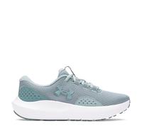 Under Armour Damen Charged Surge 4, leichte und atmungsaktive Laufschuhe, gepolsterte Joggingschuhe für langen Komfort,Serpentine / Jasper Blue / Metallic Serpentine,39