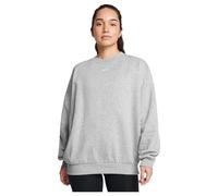 Under Armour Damen Rival Fleece Oversized Crew, (011) Mod Gray Light Heather/White, M
