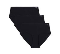 Under Armour Pure Stretch 3-Pack No Show Hipster Slips L schwarz