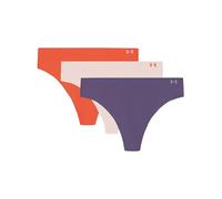 Under Armour Damen Tanga-Slips im 3er-Pack - Pure Stretch, unsichtbar, nahtlos, Keine Abdrücke, Ultraleicht, ganztägiger, Purple Luxe, S