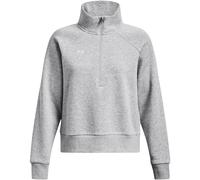 Under Armour Damen Ua Rival Fleece Half Zip Sweatshirt, Mod Gray Light Heather/White, M
