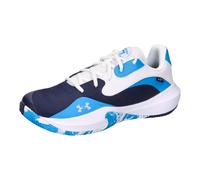 Under Armour Unisex UA Lockdown 7 Low Basketball Schuhe, Midnight Navy/Electric Blue/White, 43 EU