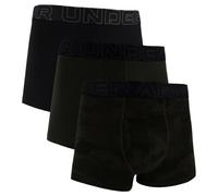 Boxershorts UNDER ARMOUR "Boxershort UA PERFORMANCE COTTON - PRINT 3 INCH 3er Pack", Herren, Gr. L, bunt (schwarz, dunkelgrün), Obermaterial: 57% Baumwolle CO. 38% Polyester PES. 5% Elasthan EL., Unte
