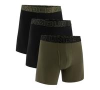 UNDER ARMOUR Herren Boxershorts, 3er Pack - Performance Cotton Boxer Briefs - Solid 6 in, Stretch, Baumwollmischung Schwarz/Grün 3XL