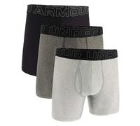 Under Armour Herren Tech Performance Boxershorts im 3er-Pack, 15 cm Beinlänge - atmungsaktiv, feuchtigkeitsableitend, weiches Tragegefühl, ganztägiger Komfort, Schwarz/Grau/Dunkelgrau, M