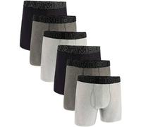 UNDER ARMOUR Herren Boxershorts, 6er Pack - Performance Tech Boxer Briefs Solid 6 in, Stretch, einfarbig Schwarz/Grau XL