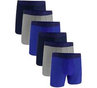 Boxershorts UNDER ARMOUR "Boxershort UA PERFORMANCE TECH - SOLID 6 IN 6PK 6er Pack", Herren, Gr. XXL, blau (blau, grau), Obermaterial: 90% Polyester Pol. recyc.. 10% Elasthan EL., Unterhosen (20153509