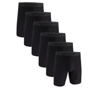 UNDER ARMOUR Herren Boxershorts, 6er Pack - Performance Tech Long Boxer Solid 9 in, Stretch, einfarbig Schwarz L