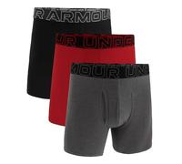 Under Armour Herren Boxer Shorts Under Armour Perf Cotton Solid 6in 3Pack Castlerock Heather XL