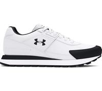 Under Armour Herren Essential Runner, Sneaker im Retro-Look, leichte & atmungsaktive Laufschuhe, stylische Sportschuhe mit Leder,White / Black / Black,43