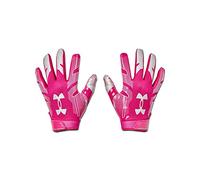 Under Armour Herren F8 Fußballhandschuhe, Tropic Pink (654) / Metallic Silber, Größe L