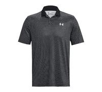 Under Armour Herren Performance 3.0 bedrucktes Poloshirt, schwarz / grau, XL