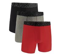 Under Armour Herren Performance Tech Boxerjock 15,2 cm Multipack, Red Heather Solid 3er-Pack, Large