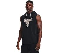 Under Armour Herren Project Rock Hoodie Top Kapuze Ärmellos Schwarz/Weiß M