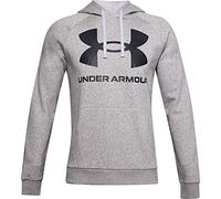 Under Armour Herren Kapuzenpullover Rival Big Logo – Fleece, lockere Passform, warm – Grau 2XL