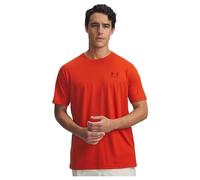 Under Armour Herren Sportstyle Left Chest Kurzarmshirt, schnelltrocknendes Sportshirt mit Rundhals, weiches Funktionsshirt mit Logo,Surplus Orange / / Cinna Red,SM