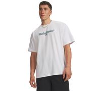 Under Armour Herren T-Shirt Heavyweight Wordmark 6009266-100 M White/Blue Haze