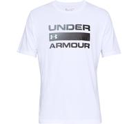 T-Shirt UNDER ARMOUR "UA TEAM ISSUE WORDMARK SS", Herren, Gr. XL, schwarz-weiß (weiß, schwarz), Obermaterial: 60% Baumwolle, 40% Polyester, sportlich, Rundhals, Kurzarm, Shirts (39779835-XL) weiß, sch