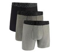 3er Pack UNDER ARMOUR Performance Tech Solid 6" Boxershorts Herren 053 - steel 3XL